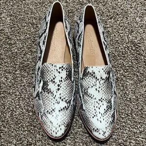 Madewell Black and White Snakeskin Flats